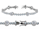 Original Star K™ High End Tennis Bracelet With 6pcs 6mm Genuine Round White Topaz