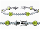 Original Star K™ High End Tennis Bracelet With 6pcs 7mm Genuine Heart Peridot