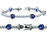 Original Star K™ High End Tennis Bracelet With 6pcs 7mm Heart Shape Created Sapphire