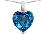 Original Star K™ 10mm Heart Shaped Simulated Blue Topaz Pendant