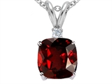 Tommaso Design™ 7mm Cushion Cut Genuine Garnet Pendant