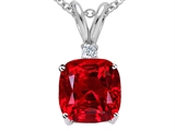 Tommaso Design™ 7mm Cushion Cut Created Ruby Pendant
