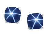 Tommaso Design™ 7mm Cushion Cut Created Star Sapphire Earring Studs