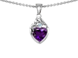 Original Star K™ Loving Mother With Child Family Pendant With Genuine Heart Shape Amethyst