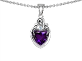Original Star K™ Loving Mother With Children Pendant With Heart Shape Genuine Amethyst