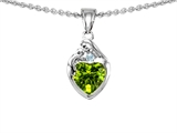 Original Star K™ Loving Mother With Child Family Pendant With Genuine Heart Shape Peridot