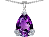 Original Star K™ Large 17x11 Pear Shape Simulated Amethyst Designer Pendant