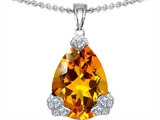 Original Star K™ Large 11x17 Pear Shape Simulated Citrine Designer Pendant