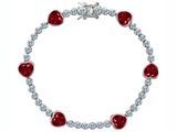 Original Star K™ Classic Heart Shape 7mm Lab Created Ruby Tennis Bracelet