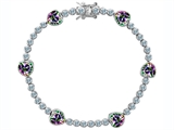 Original Star K™ Classic Heart Shape 7mm Rainbow Mystic Topaz Tennis Bracelet