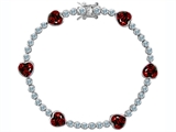 Original Star K™ Classic Heart Shape 7mm Genuine Garnet Tennis Bracelet