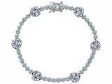 Original Star K™ Classic Heart Shape White Topaz Tennis Bracelet In