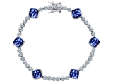 Original Star K™ Classic Cushion Cut 7mm Created Sapphire Tennis Bracelet