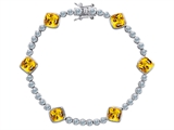 Original Star K™ Classic Cushion Cut 7mm Genuine Citrine Tennis Bracelet