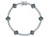 Original Star K™ Classic Cushion Cut 7mm Rainbow Mystic Topaz Tennis Bracelet
