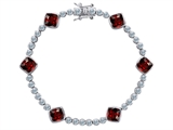 Original Star K™ Classic Cushion Cut 7mm Genuine Garnet Tennis Bracelet