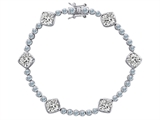 Original Star K™ Classic Cushion Cut 7mm Genuine White Topaz Tennis Bracelet