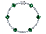 Original Star K™ Classic Cushion Cut 7mm Simulated Emerald Tennis Bracelet