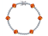 Original Star K™ Classic Cushion Cut 7mm Simulated Mexican Fire Opal Tennis Bracelet