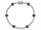 Original Star K™ Classic Round 6mm Genuine Amethyst Tennis Bracelet