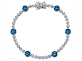 Original Star K™ Classic Round 6mm Simulated Blue Topaz Tennis Bracelet
