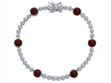 Original Star K™ Classic Round 6mm Genuine Garnet Tennis Bracelet