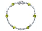 Original Star K™ Classic Round 6mm Genuine Peridot Tennis Bracelet