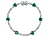 Original Star K™ Classic Round 6mm Simulated Green Tennis Bracelet