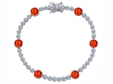 Original Star K™ Classic Round 6mm Simulated Mexican Fire Opal Tennis Bracelet