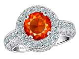Original Star K™ 7mm Round Simulated Mexican Fire Opal Engagement Ring