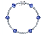 Original Star K™ Classic Cushion Cut 7mm Simulated Tanzanite Tennis Bracelet