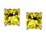 Original Star K™ Genuine Square 7mm Citrine Earrings Studs