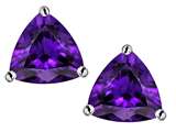 Original Star K™ Trillion 7mm Simulated Amethyst Earring Studs