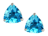 Original Star K™ Trillion 7mm Genuine Blue Topaz Earring Studs