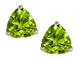 Original Star K™ Trillion 7mm Genuine Peridot Earring Studs