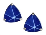 Original Star K™ Trillion 7mm Created Star Sapphire Earring Studs