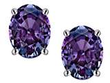 Original Star K™ Oval 8x6mm Simulated Alexandrite Earring Studs