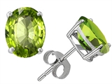 Original Star K™ Oval 8x6mm Genuine Peridot Earring Studs