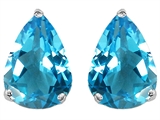 Original Star K™ Pear Shape 9x7mm Genuine Blue Topaz Earring Studs