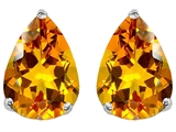 Original Star K™ Pear Shape 9x7mm Genuine Citrine Earring Studs
