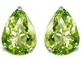 Pear Shape Genuine Peridot Earring Studs