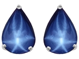 Original Star K™ Pear Shape 9x7mm Created Star Sapphire Earring Studs