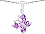 Original Star K™ Butterfly 1-inch Pendant Made with Genuine Rose De France Amethyst