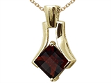 Tommaso Design™ Genuine Quality Square Cut Garnet Pendant