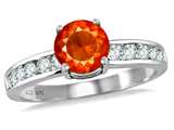 Original Star K™ Round 7mm Simulated Mexican Fire Opal Engagement Ring