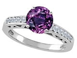 Tommaso Design™ Simulated Alexandrite and Diamond Solitaire Engagement Ring