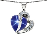Original Star K™ Created Heart Shape Star Sapphire Pendant