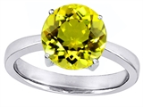 Original Star K™ Large Solitaire Big Stone Ring with 10mm Round Simulated Yellow Sapphire