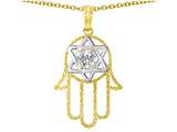 Tommaso Design™ Large 1.5 inch Hamsa Hand Jewish Star of David Kabbalah Protection Pendant