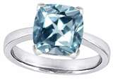 Original Star K™ Large 10mm Cushion Cut Solitaire Engagement Ring with Simulated Aquamarine